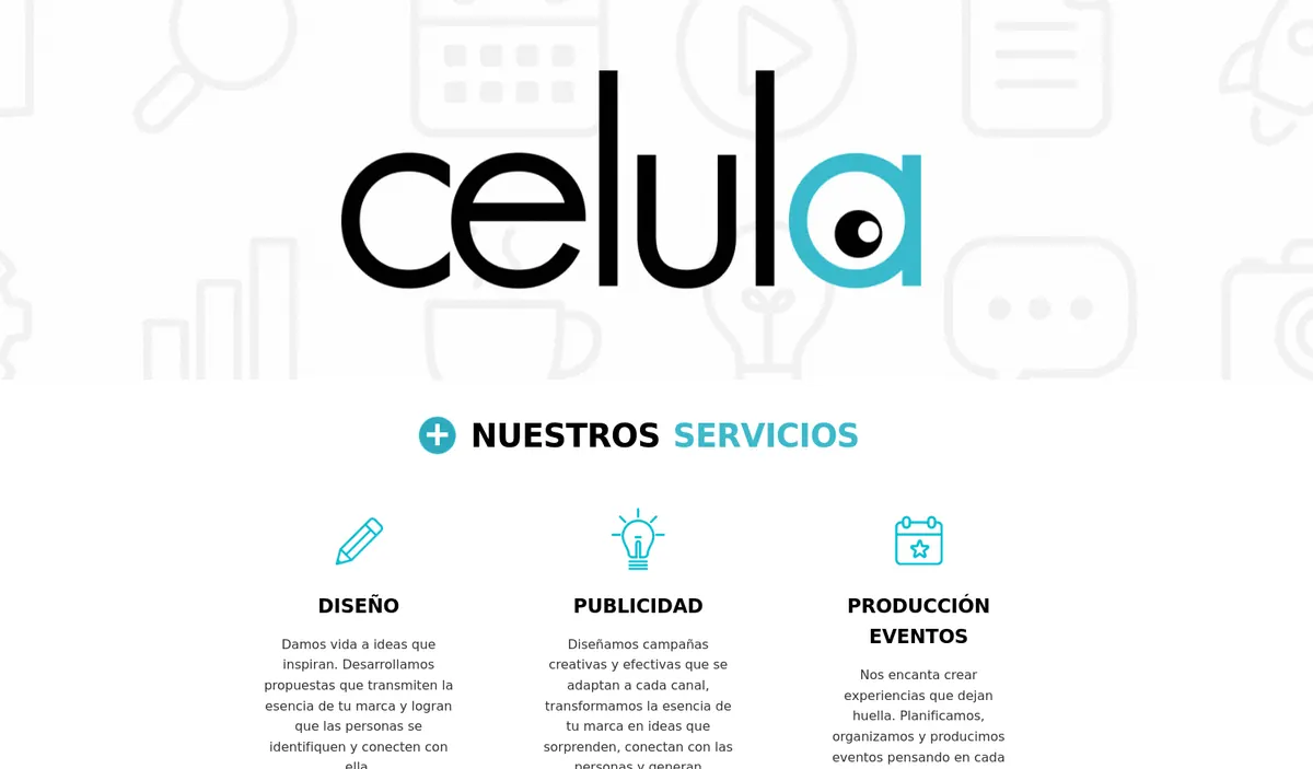 Sitio de Célula Publicidad, agencia digital